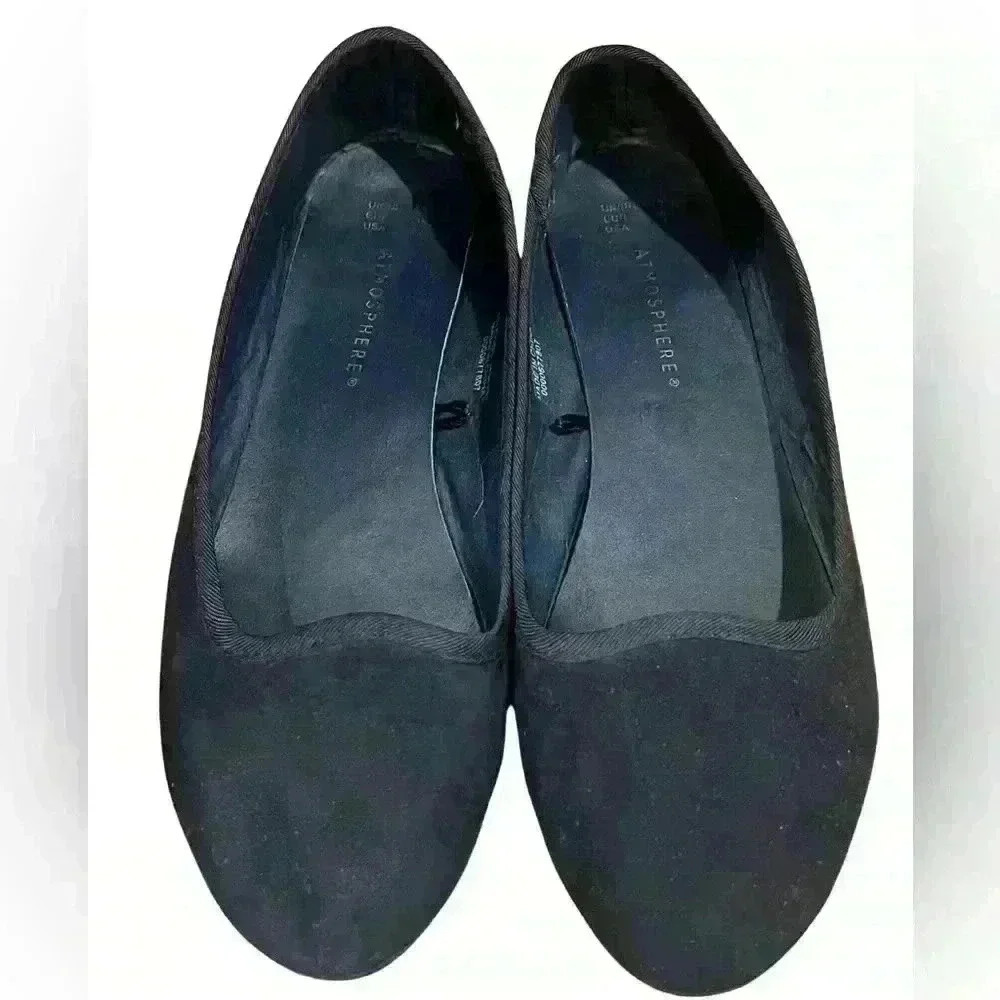 ATMOSPHERE size 7 Navy blue Flats suede like flats women’s work shoes casual